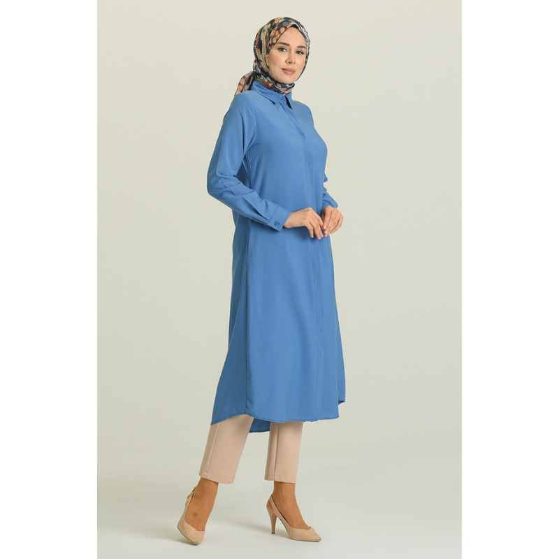 Tunique en Viscose avec poche pour femmes musulmanes, 4 saisons, col chemise à manches longues, modèle turc, robe décontractée d'intérieur, nouvelle collection 2021