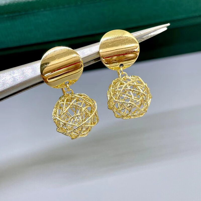 MADALENA SARARA orecchini in oro 18 carati puro orecchini da donna stile esagerato da donna orecchini pendenti Au750 realizzati