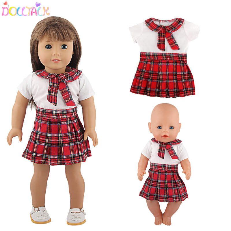Amerikanischen 18 Zoll Mädchen Puppe Kleidung JK Uniform Für 43cm Neue Geboren Puppe Cosplay Schuluniform Rock Für OG,DIY Puppen Mädchen Spielzeug