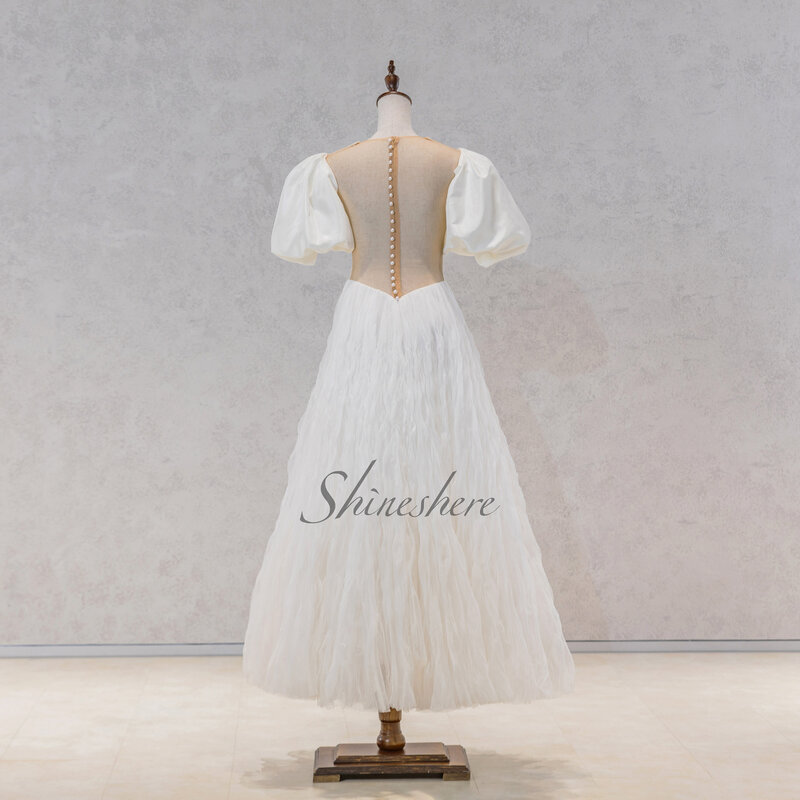 Elegant V-neck Short Sleeves 3D Flowers Aline Wedding Dress Beautiful Backless Bridal Gown