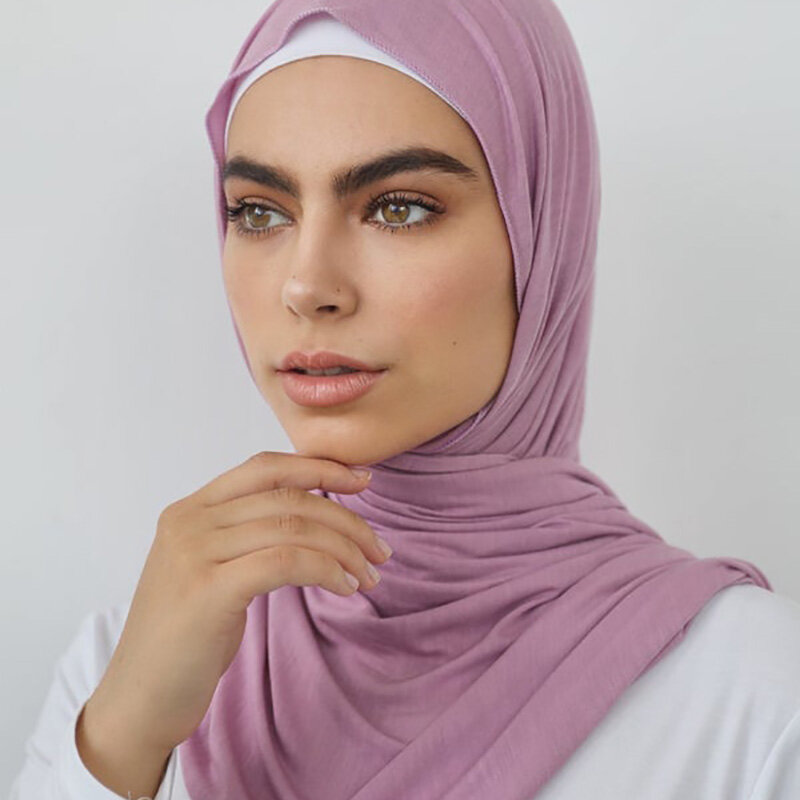 Écharpe hijab en jersey de coton modal de qualité supérieure pour femme, turban de sauna islamique, turban absorbant la sueur, bande de turban musulman, Abaya