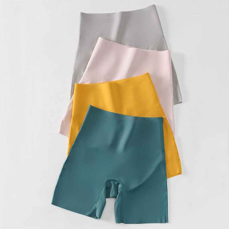 Flarixa 2PCS 3 In 1 Safety Pants High Waist Seamless Women's Shorts Body Shaping Underwear Plus Size Ice Silk Boxer Panties Thin