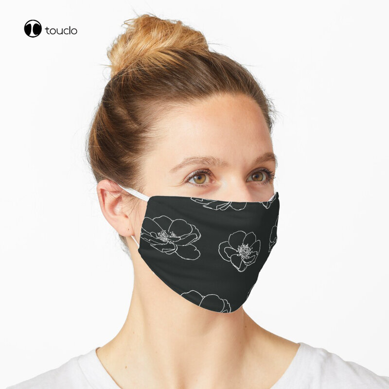 Kwiatowy wzór maska maska na twarz maska z filtrem kieszeń wielokrotnego użytku zmywalny