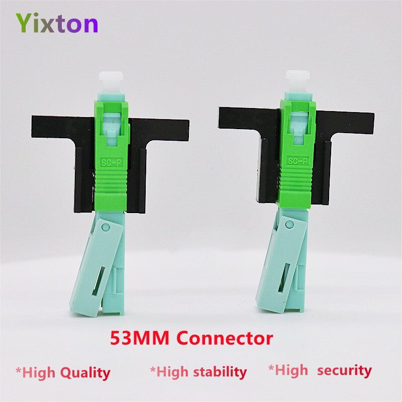 Yixton 50/100/200 Buah 53MM SC APC Konektor Cepat Konektor Lapangan SM FTTH Konektor Serat Optik 53Mm Apc Gratis Pengiriman