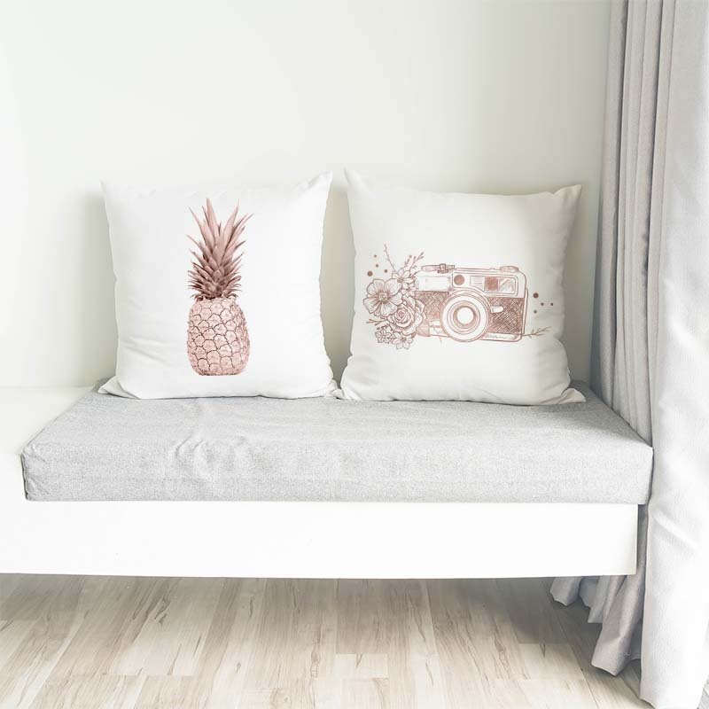 ZHENHE-funda de almohada geométrica Rosa Simple, funda de cojín con estampado de doble cara para decoración de sofá de dormitorio, 18x18 pulgadas (45x45cm)