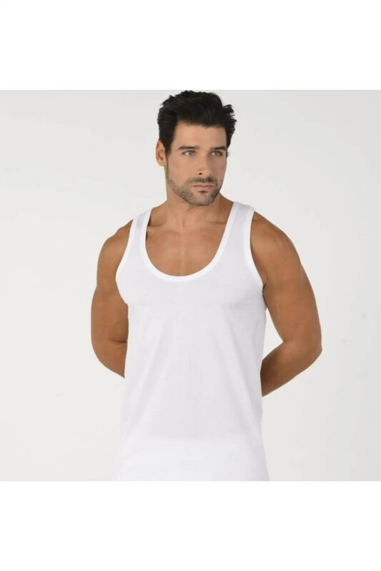 Wide-strapped tank top for men 100% cotton natural soft and durable fabric texture absorbs sweat