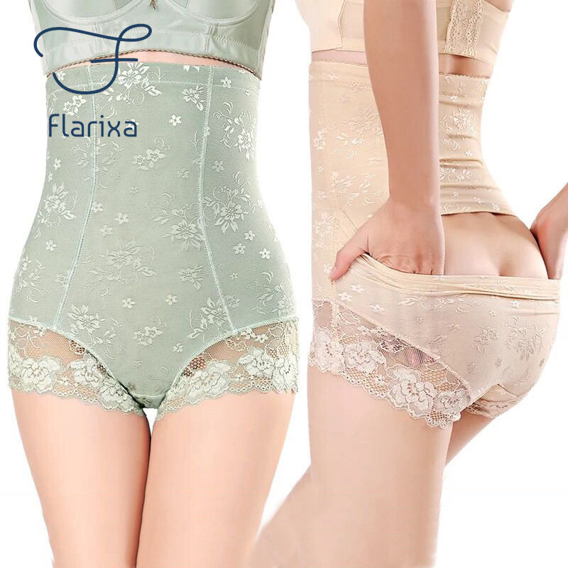 Flarixa New Back Take Off High Waist Belly Pants Seamless Women's Panties Postpartum HipLift Shaper Underwear Sexy Lace Lingerie
