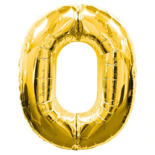 0 digit Foil Balloon Gold Color 40 Inches 435462477