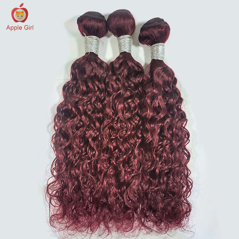 Applegirl-extensiones de cabello humano ondulado, mechones de cabello Remy brasileño de 30 pulgadas, color marrón, F1B/30