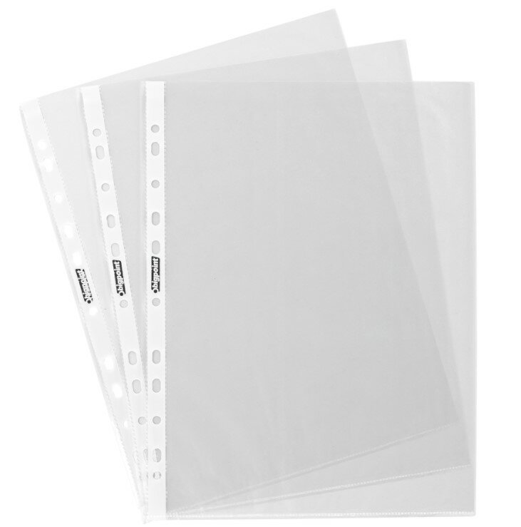 100 Pieces, Plastic Bag File, Document Bag, Clear Sheet Protectors ,Standard A4, 40 Micron, Pack of 100, Transparent File
