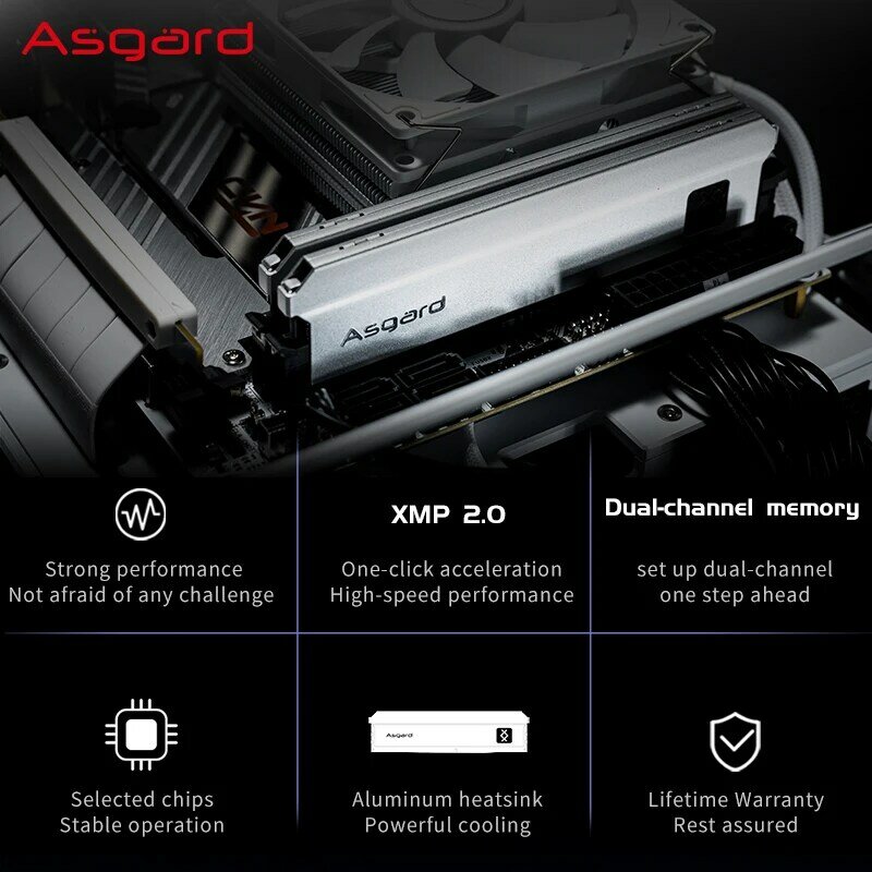 Asgard-Mémoire de serveur d'ordinateur de bureau, modèle DDR4, capacité 8 Go 16 Go 8 Go X2, fréquence d'horloge 3200/3600mhz, ram, UDIMM