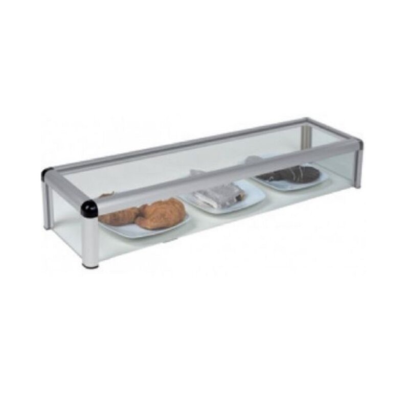 Витринный Шкаф neutrade для тапас и закусок, стеклянная посуда для бара и отеля, плоский серебристый цвет, длина 100 см