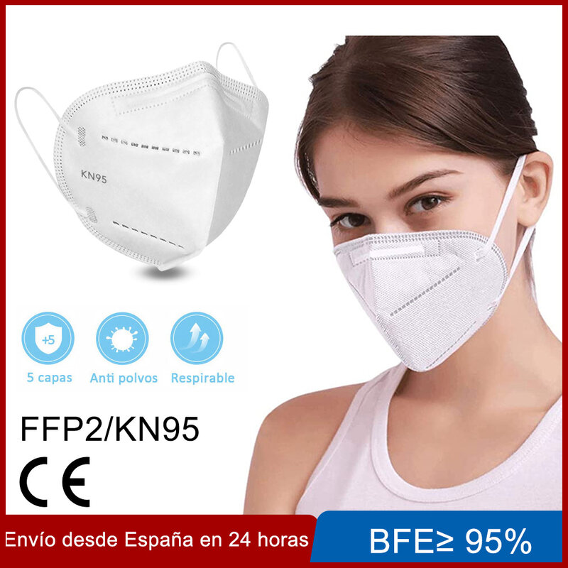 20u/50u/100u Máscaras FFP2 KN95 adulto 5 camadas máscara máscara criança encontra higienica normativa Europeia a partir de espanha