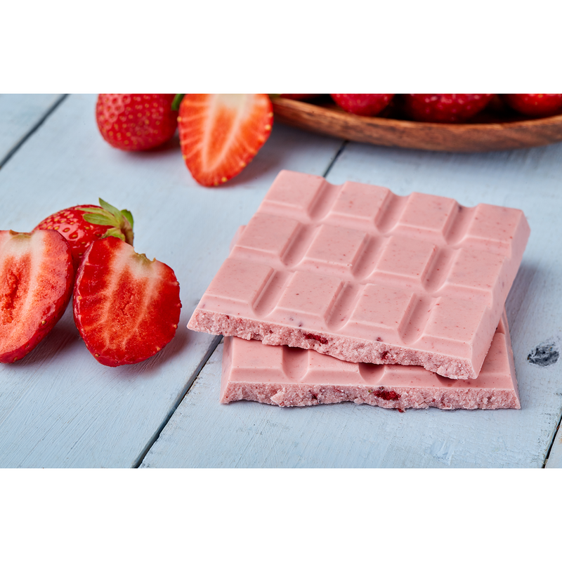 Chocolat cru fraise bio naturel sans lait lactose sucre carrelage 100 grammes