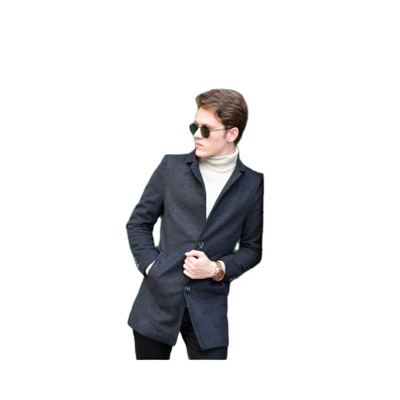 Мужское пальто с воротником-стойкой, сезон осень-зима 2021, верхняя одежда высокого качества, на пуговицах