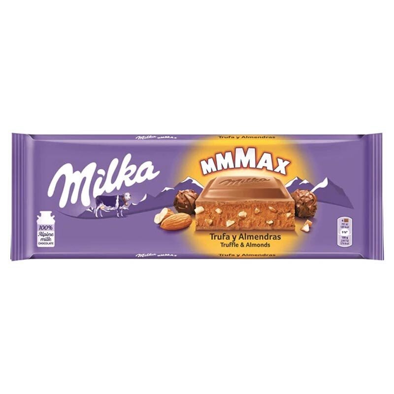 MMMAX truffle and almonds tablet 300 gr. Brand Milka