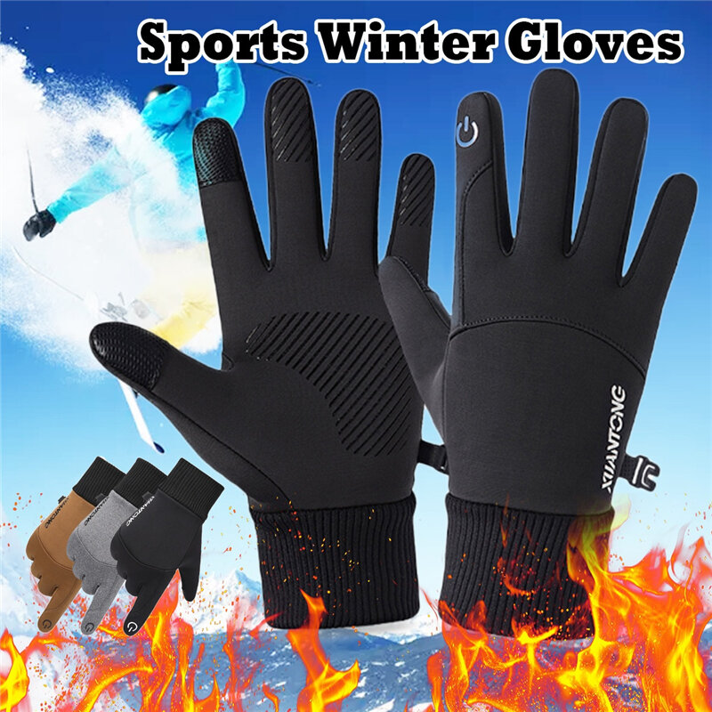 Winter Outdoor Warmer Touchscreen kolarstwo Ski Sport wodoodporne antypoślizgowe rękawice dla mężczyzn kobiety wiatroszczelne rękawice do jazdy na motorze