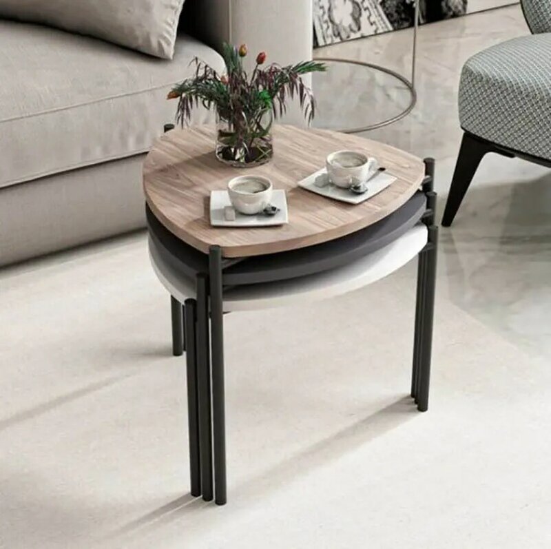 Mesa de café decoração da sala de estar decoração para casa mobiliário moderno design minimalista metal de madeira novo
