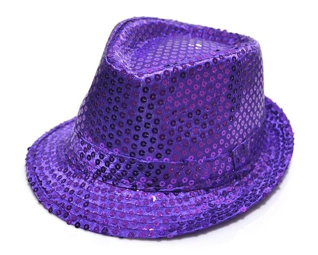 Cekinowa czapka dziecięca w kolorze fioletowym 431618843