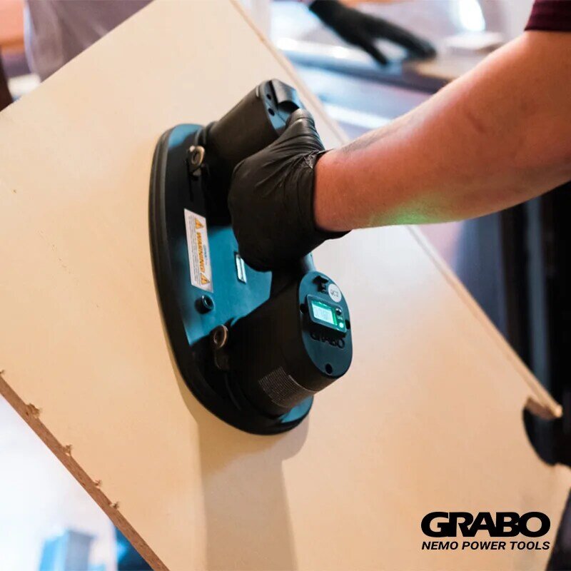 Grabo Pro Electric Suction Cup with Display and Smart Settings for for Both Weight and Pressure Lifter Tool Bearing 375lbs
