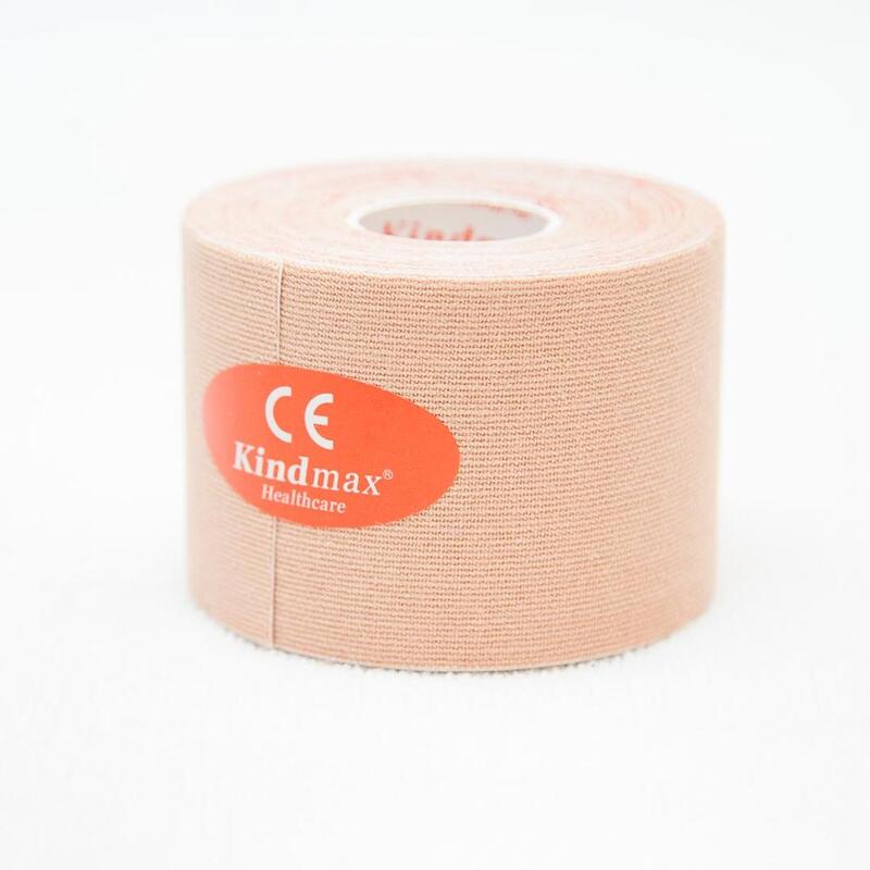 キネシオテープは綿 100% kindmax K50 ベージュ、筋肉健康テープ、ドイツ接着剤、低刺激性の材料