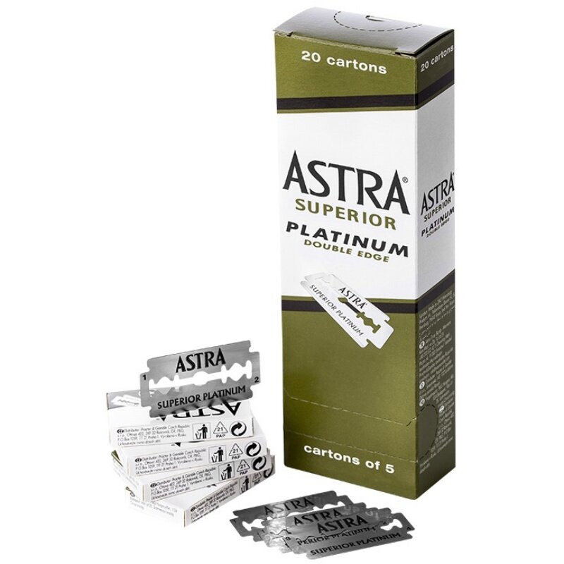 Astra Superior Platinum-Rasoir électrique à double tranchant, 200 pièces