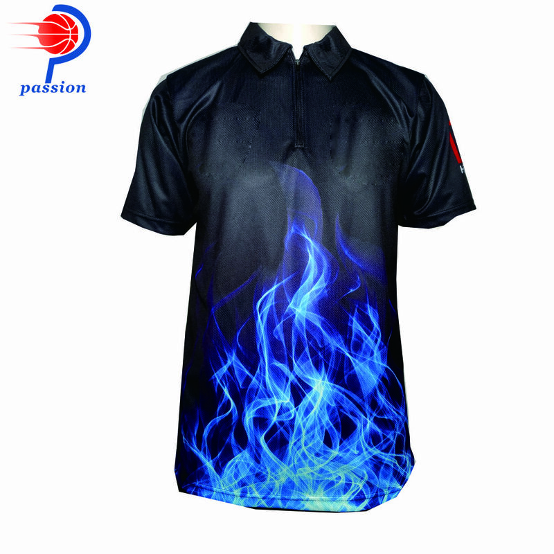 Preto azul fogo design 3 button-ups camisas da equipe de boliche frete grátis dropship aceito
