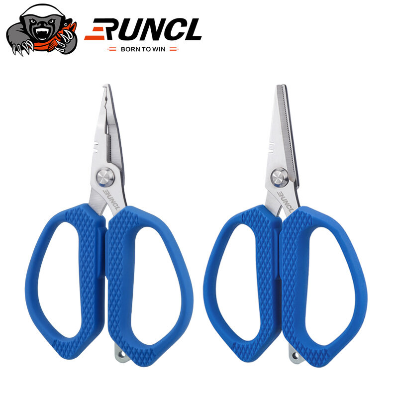 RUNCL Multi-Functional Stainless Steel PE Fishing Line Scissors With Catting Braid Lure Cutter Hook Remover Fishing Tackle Tool