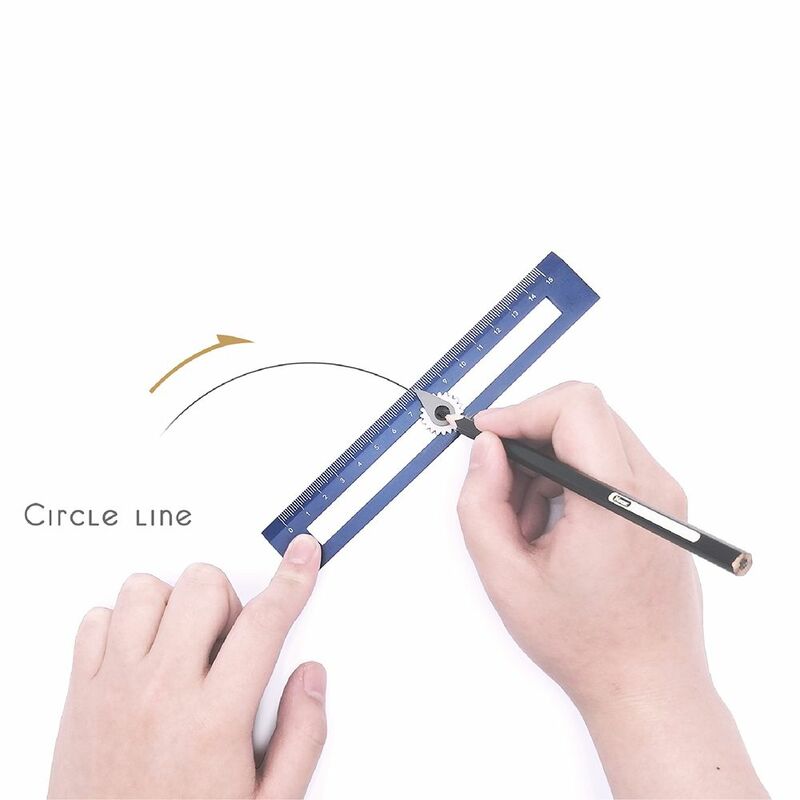 Multi-Function Student Compass Ruler, Drawing Circle Tool, Medição geométrica DIY profissional, Ferramentas de escritório