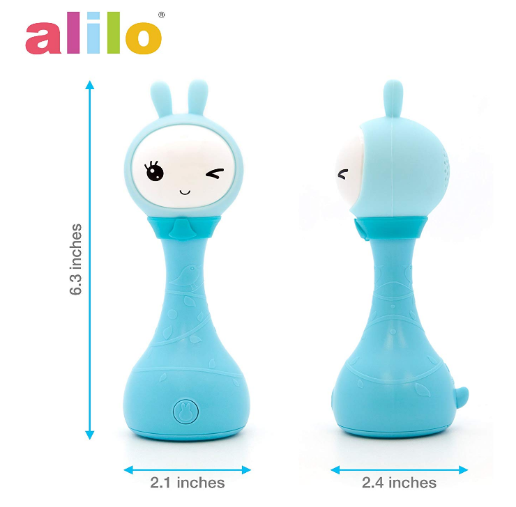 Alilo-conejo inteligente R1 para recién nacido, juguete de sonajero electrónico con cuentos, reproductor de música de aprendizaje a Color