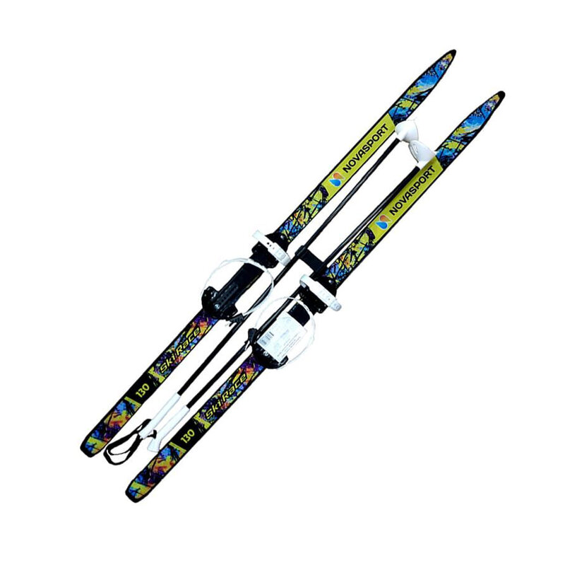 Kit Ski enfant skis, bâtons, supports NovaSport Cosmo avec fixation universelle