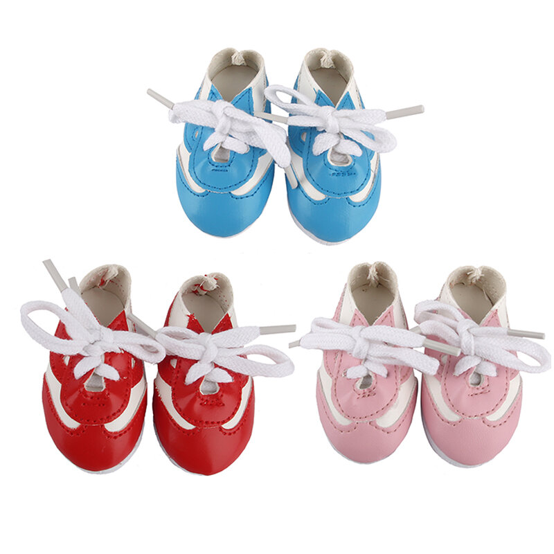 Sepatu Boneka Kulit 7Cm untuk 18 Inci Aksesori Sepatu Bot Boneka Amerika Sepatu Kets Bertali untuk 43Cm Bayi Baru Lahir & OG, Boneka Perempuan Rusia