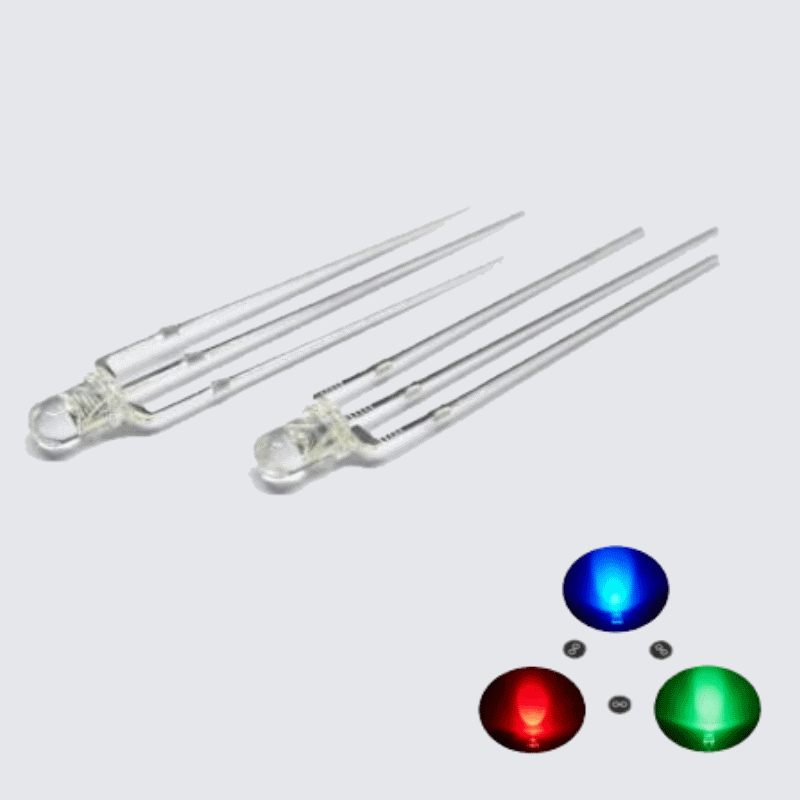 Diode électroluminescente LED, rouge, vert, bleu, 3 broches, F3 Proxour, 10 pièces