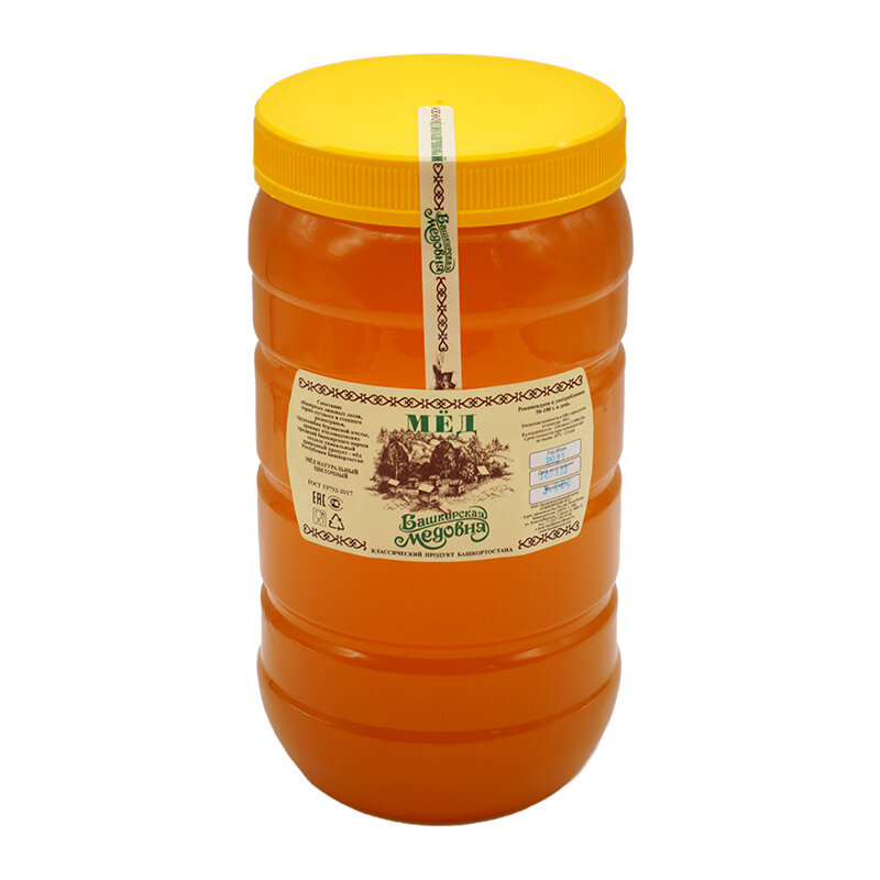 Honing Bashkir Natuurlijke Zonnebloem Bashkir Honing 3000 Gram Plastic Pot Sweets Altai Gezondheid Voedsel Snoep Suiker