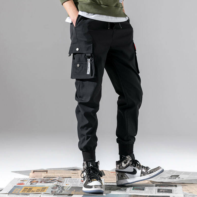 Outono calças masculinas hip hop harem joggers calças 2022 novas calças masculinas dos corredores sólido multi-bolso calças moletom M-4XL