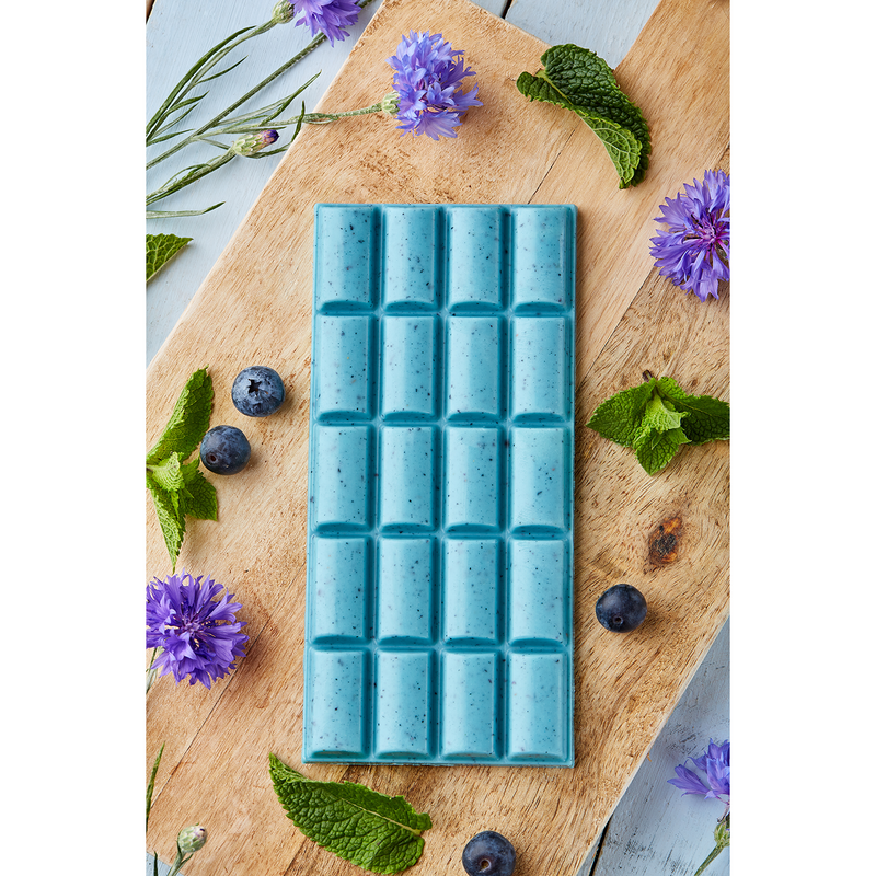 초콜릿 원시 블루 베리 유기농 채식 천연 우유 유당 설탕 타일 100 그램