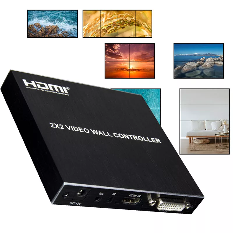 2X2 Hdmi-Compatibel Video Wall Processor Hd Tv 1080P Controller Splicer Splitter Display 2X2 1x2