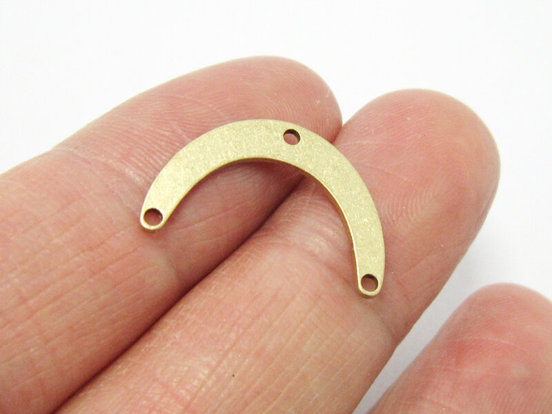 10pcs Earring Connector, Arched Brass, Moon Charm, Earring Accessories, 20x13x0.8mm, Laser Cut, Jewelry Making Supplies R1258