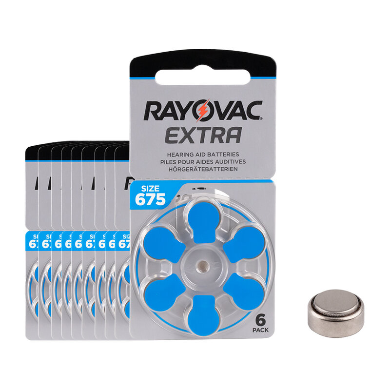 Rayovac-بطاريات مساعدة على السمع الهوائية من الزنك الإضافية ، 675A ، A675 ، PR44 ، 60