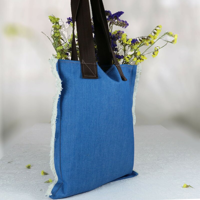 Women shoulder bag design tasseled denim shoulder bag Vintage Retro tote bag for women 2021 fashion handbag soft leather female