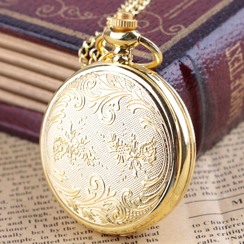 골드 럭셔리 프리미엄 디지털 디스플레이 석영 포켓 시계, 숙녀 빈티지 우아한 펜던트 목걸이, 최고의 선물