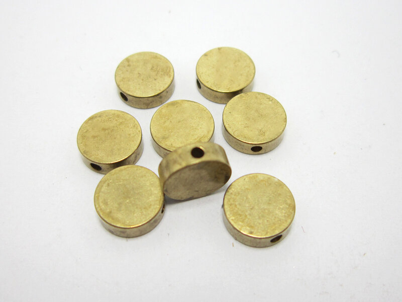 20 pces latão contas redondas 8x2.5mm raw bronze espaçador contas pulseira brincos de miçangas-r1156