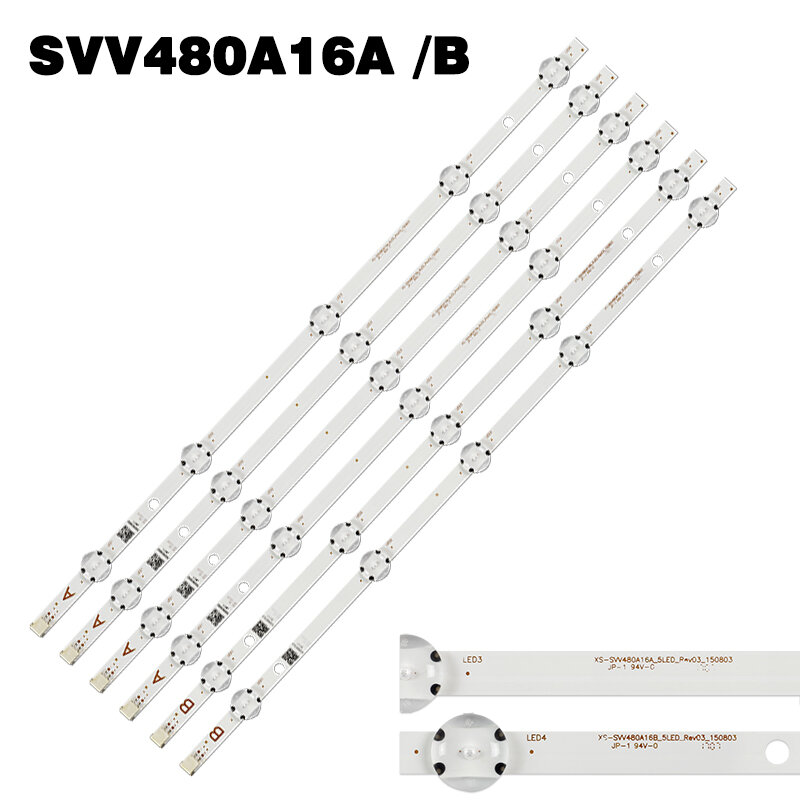 Retroiluminação LED tira VES480UNDS-2D-N11 SVV480A16A SVV480A16B_5LED_Rev03_150803 Para 48HB6T62U VES490UNDS-2D-N19