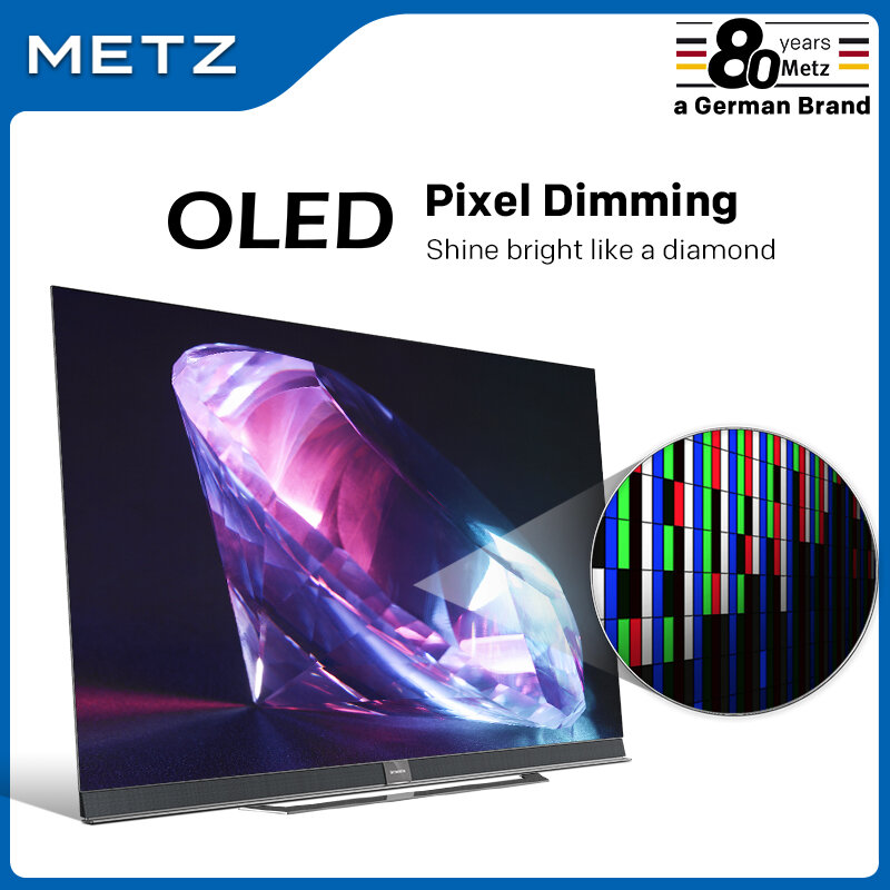 텔레비전 65 인치 OLED TV METZ 65S9A62A 안드로이드 TV 8.0 구글 어시스턴트 대형 스크린 음성 원격 제어 2 년 보증