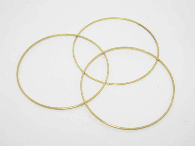 Brass Round Earring Charms para fazer jóias, Metal Circle Rings, Decoração, R577, 70mm