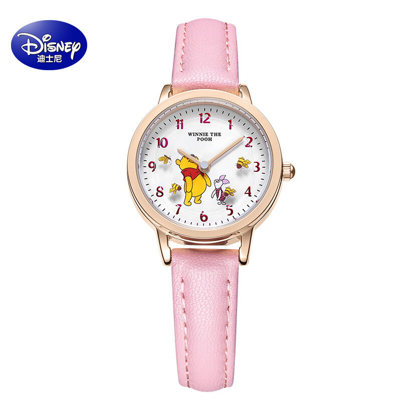 Disney Winnie Pooh เดิมเด็กหมุนได้ Dial นาฬิกาข้อมือควอตซ์เยาวชนนักเรียนเด็กของขวัญนาฬิกาการ์ตูนกันน้ำ