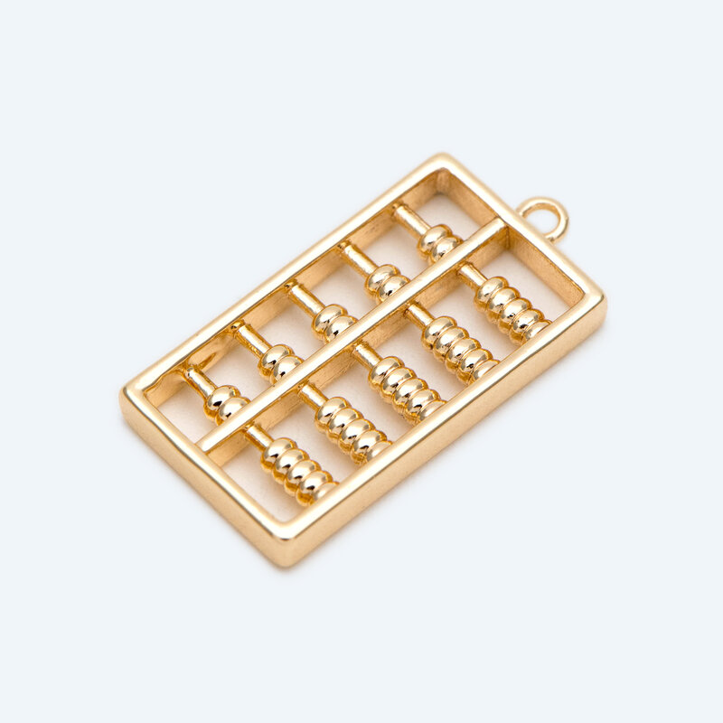 Colgante de amuleto de ábaco dorado de 4 piezas para fabricación de joyas, suministros de Material Diy (GB-2684)