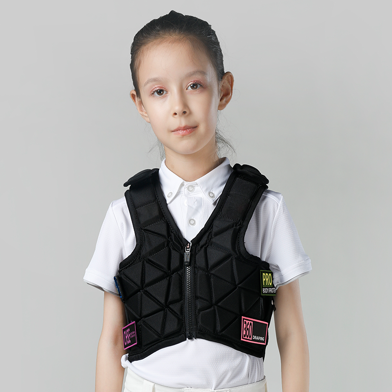 Cavassion-6Flex 어린이 승마 갑옷, 어린이 보호 조끼, 두께 충격 흡수층, 안전 보험