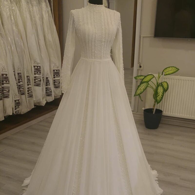 Свадебное платье ручной работы, роскошное платье 2022 с высоким воротом и кружевными рукавами в стиле бохо, свадебное модное богемное платье высокой моды, дизайнерское платье