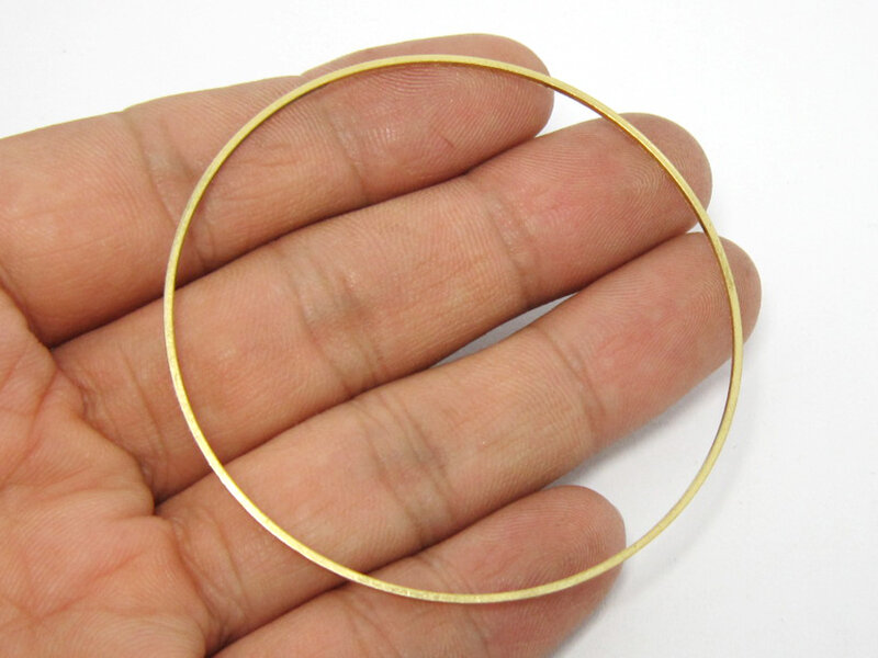 Abalorio de círculo redondo, anillos circulares de Metal, 70mm, dijes de pendientes redondos de latón, fabricación de joyas, decoración de latón-R577